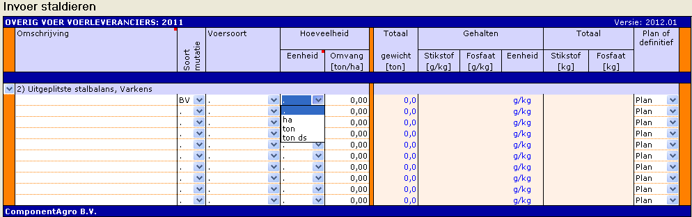 2012.01 Invoer staldieren overig voer