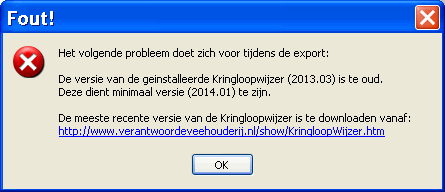2014.02 Kringloopwijzer foutmelding oude versie