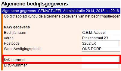 2015.17 Invoer KvKnummer klant