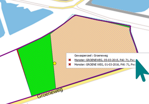 2018.06 GEO tool Perceel met 2 geldige monsters 1 monster selecteren