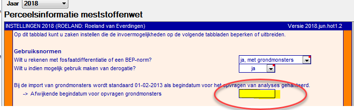 2018.11 Invoer afwijkende importdatum grondmonsters