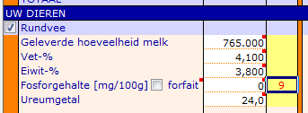 2019.10 Invoer fosforgehalte koemelk