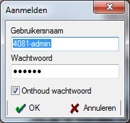 Aanmeldscherm