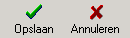Opslaan en annuleren buttons