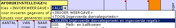 Veeregistratie afdrukinstelling Alleen invoer